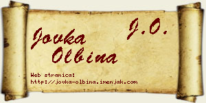 Jovka Olbina vizit kartica